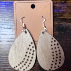 Hand wood burned earrings